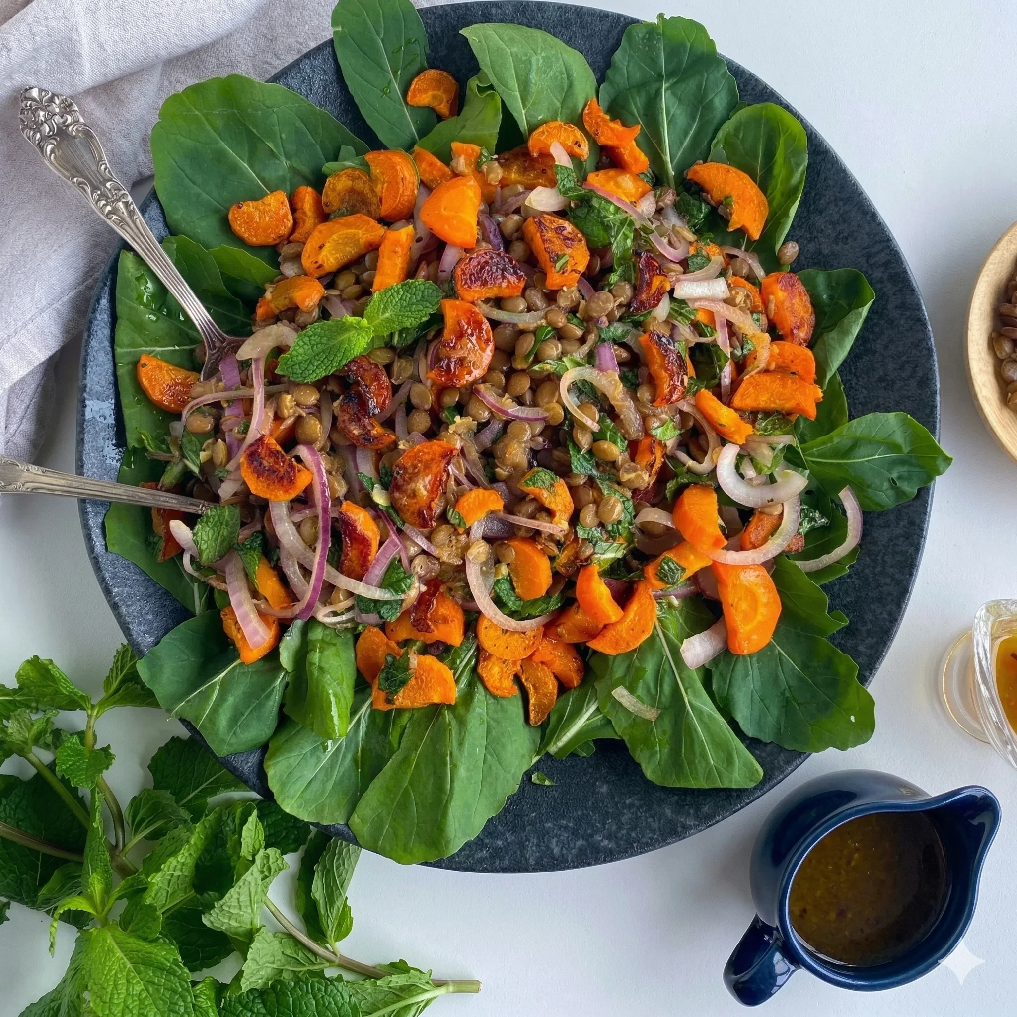 Uppfriskande sallad med rostade morötter