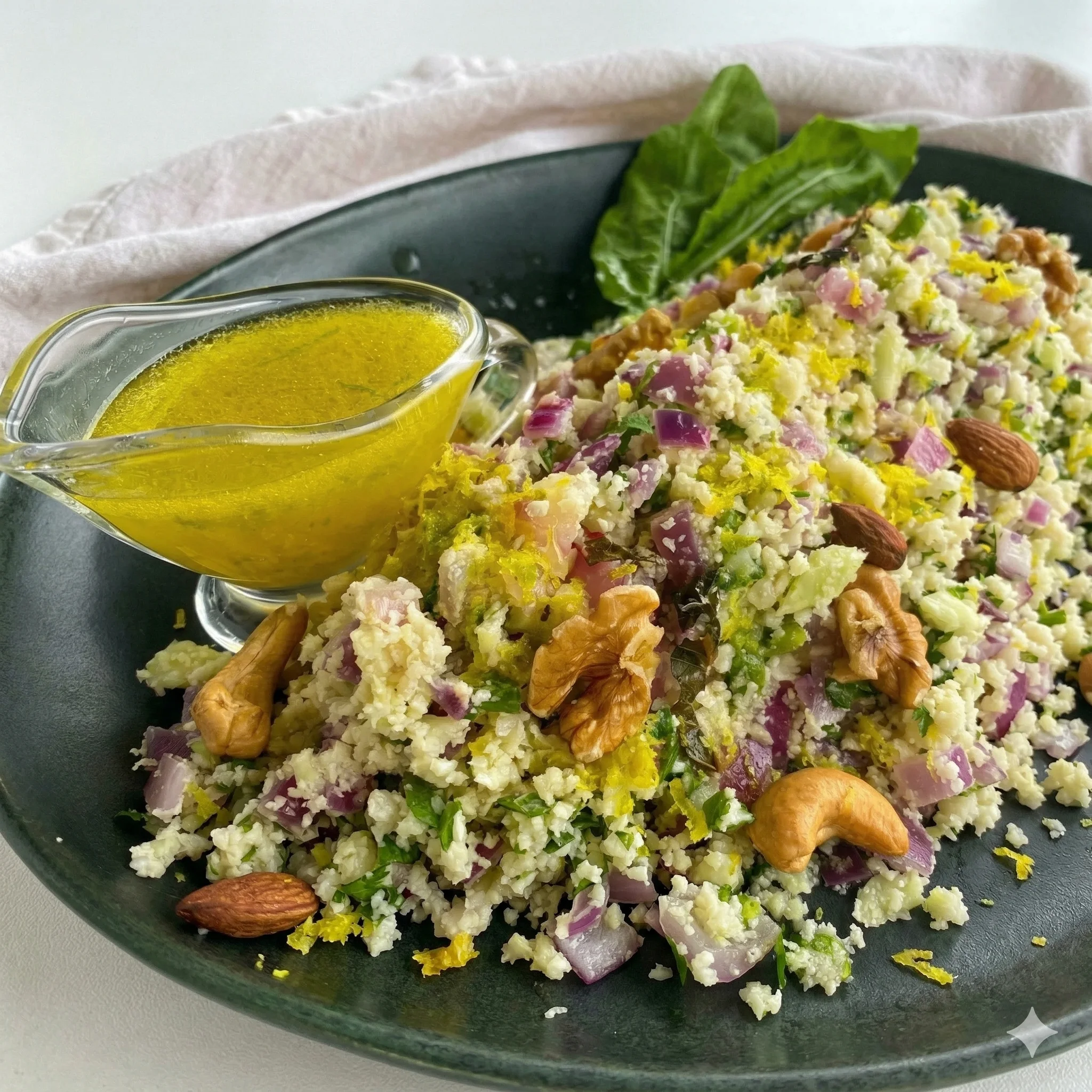 Blomkålscouscous med apelsindressing